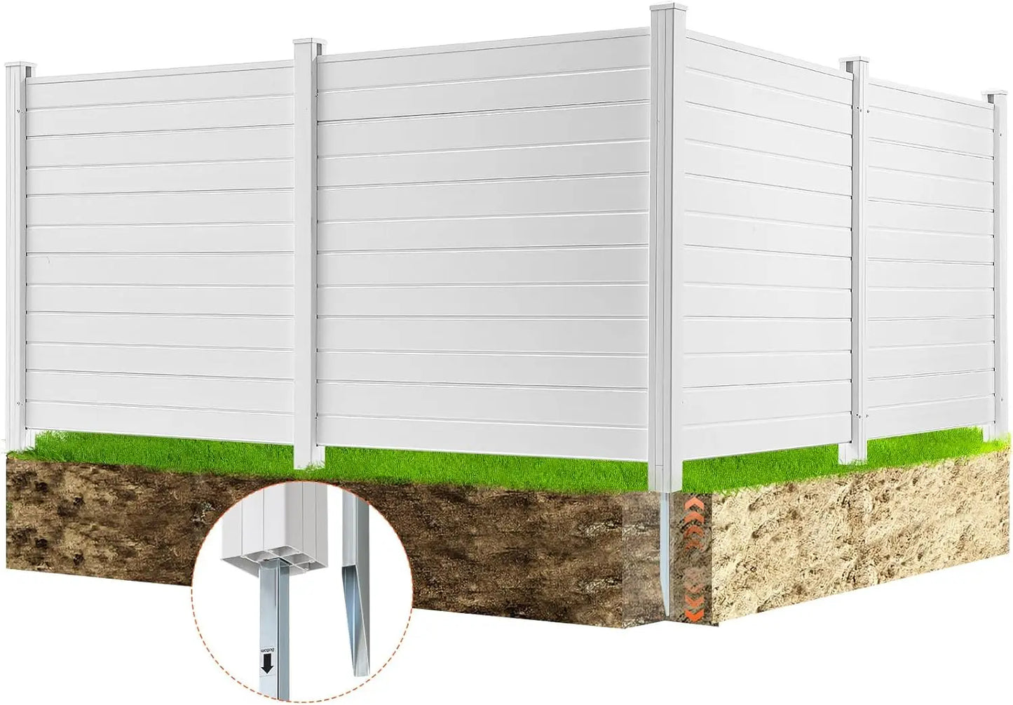 Four Panel PVC Privacy Fence For Enclosing Trash Cans