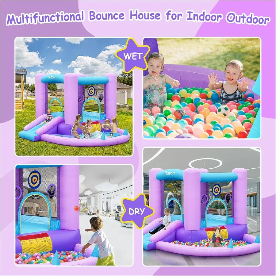 Design Inflatable Bounce House Galaxy Theme Castle With Slide