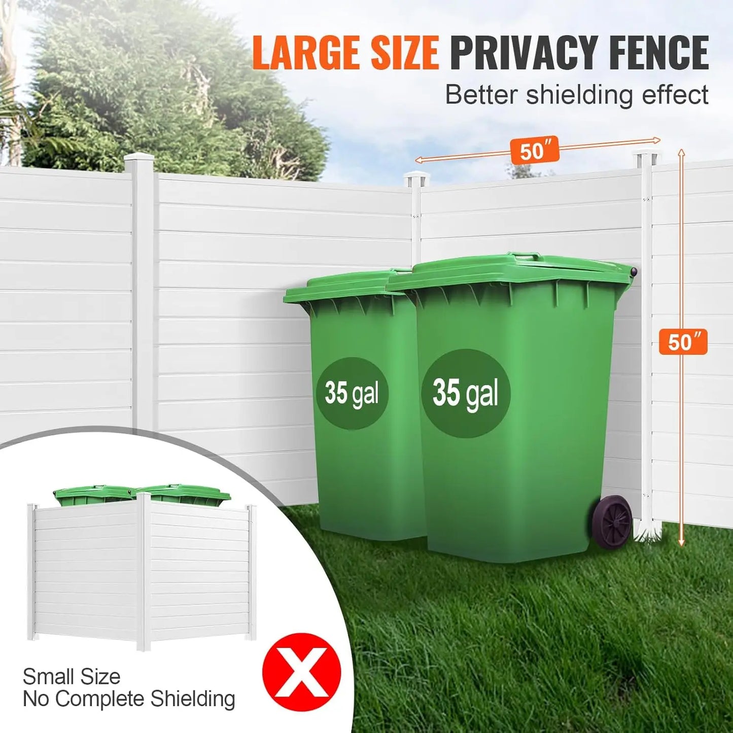 Four Panel PVC Privacy Fence For Enclosing Trash Cans