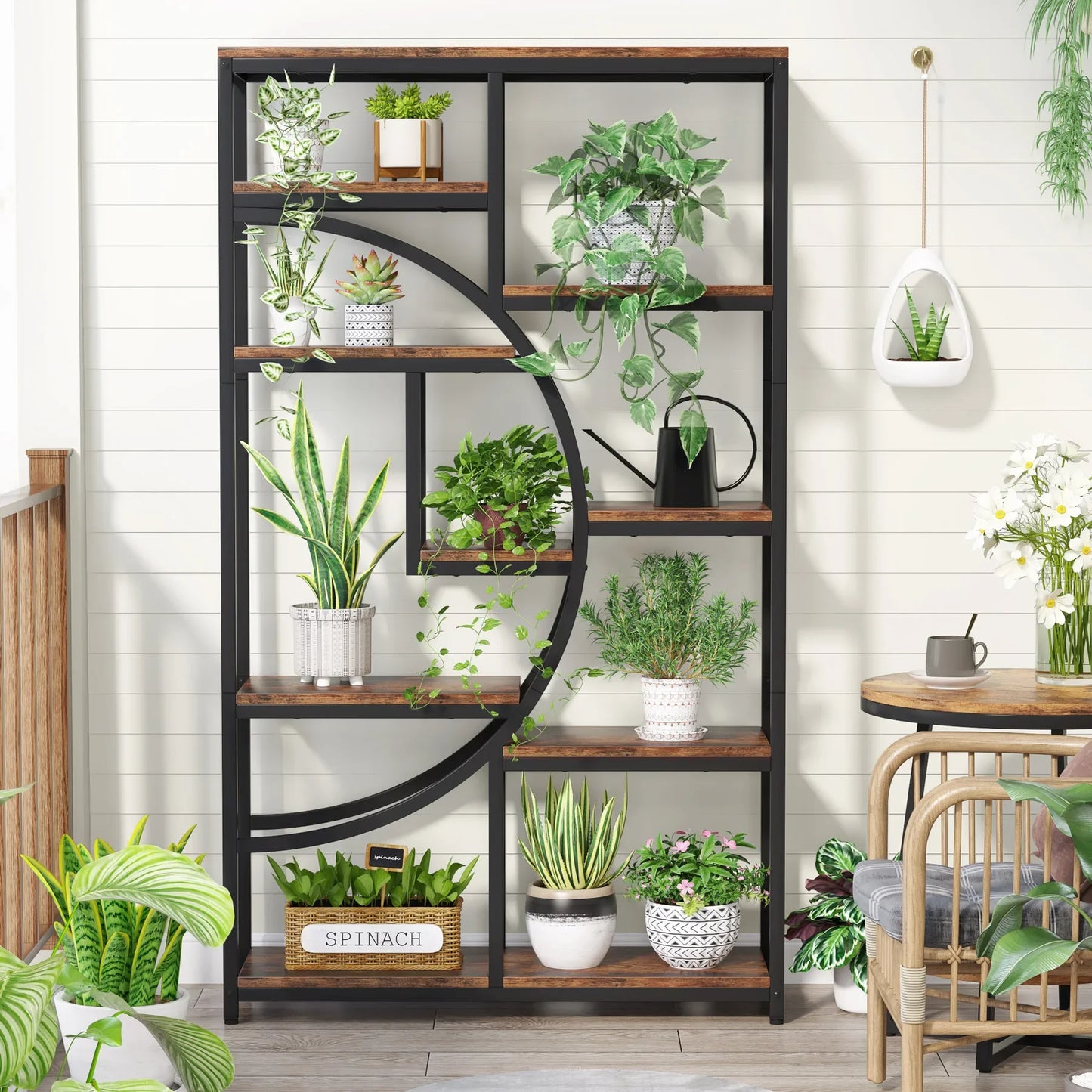 Tribesigns 5 Tier Industrial Etagere Bookcase Freestanding Display Shelf