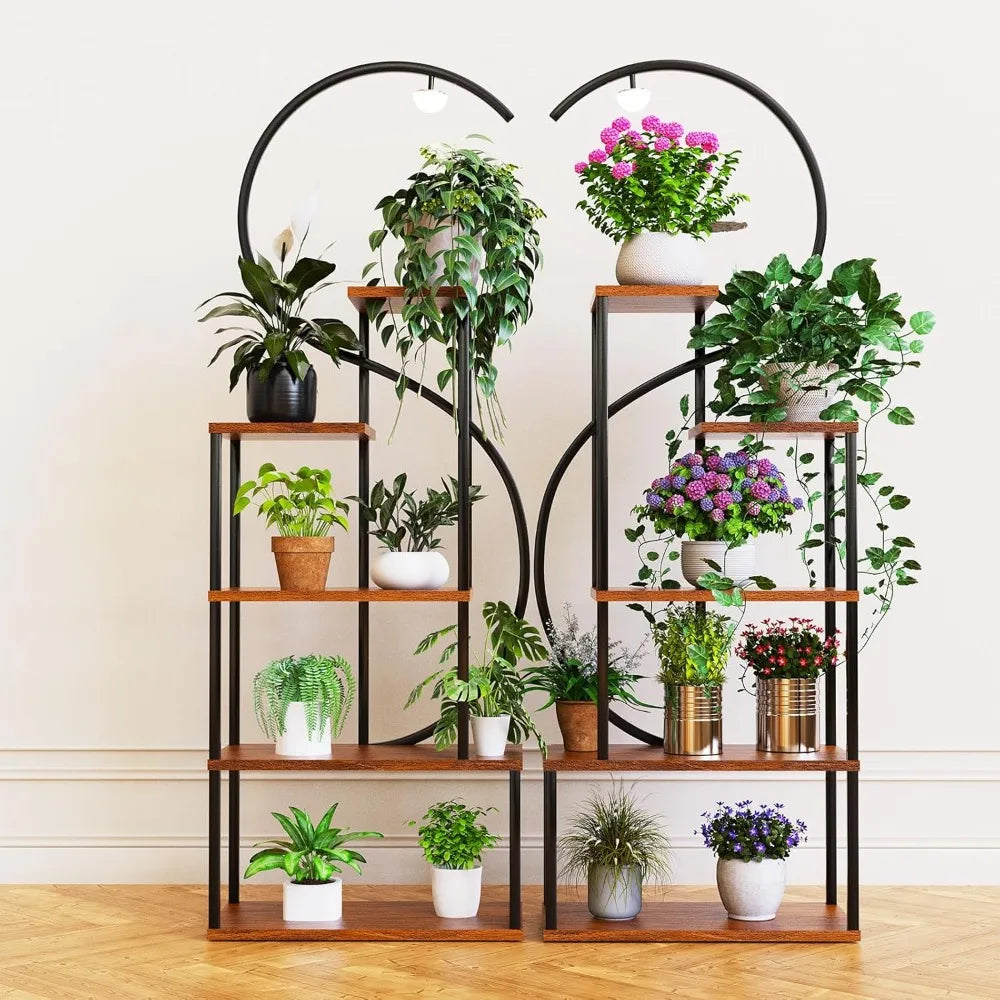 Tall Indoor Plant Stand With Grow Lights 67 Inch Shelf
