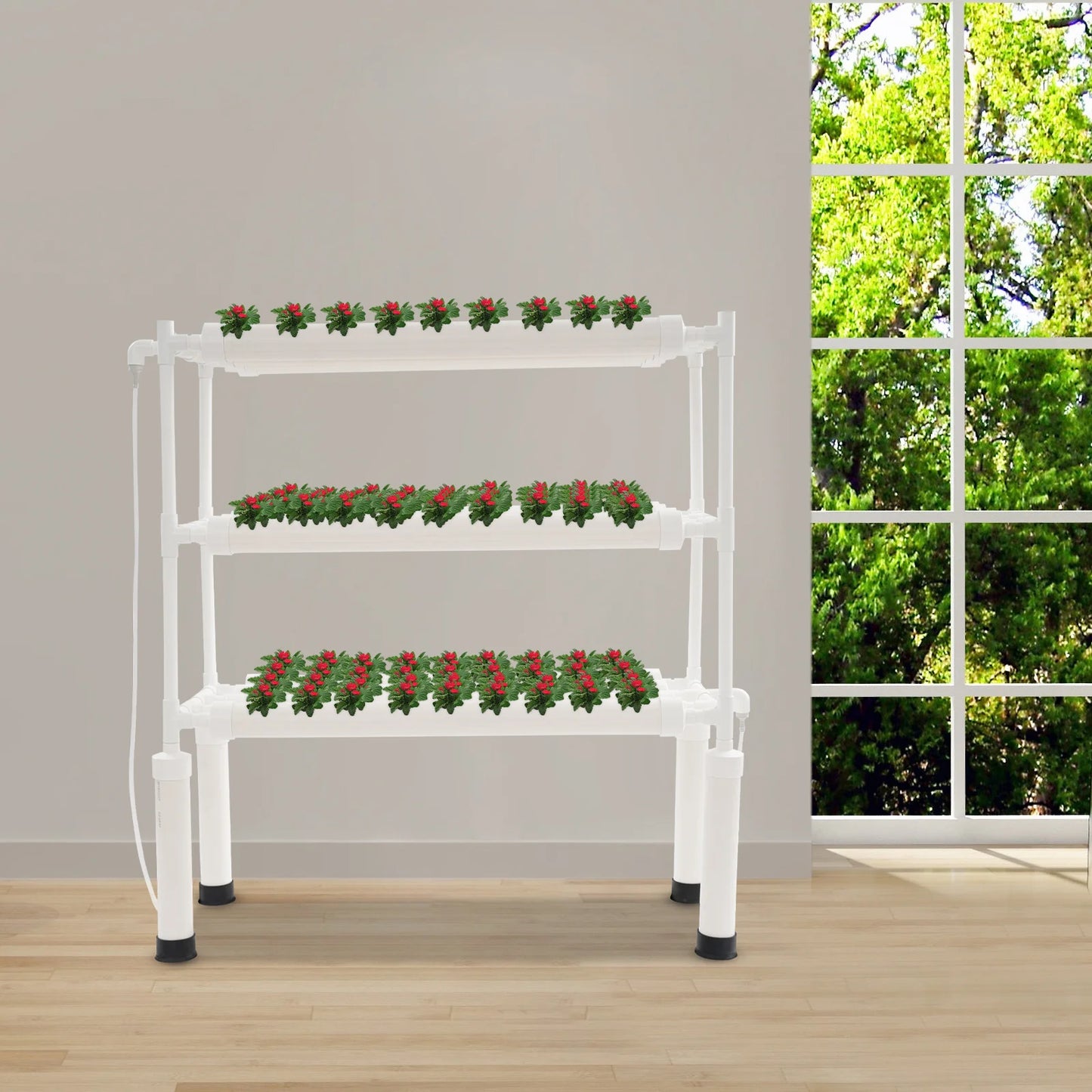 Hign-concerned 3 Tier 108 Hole Vertical Hydroponic Grow Rack