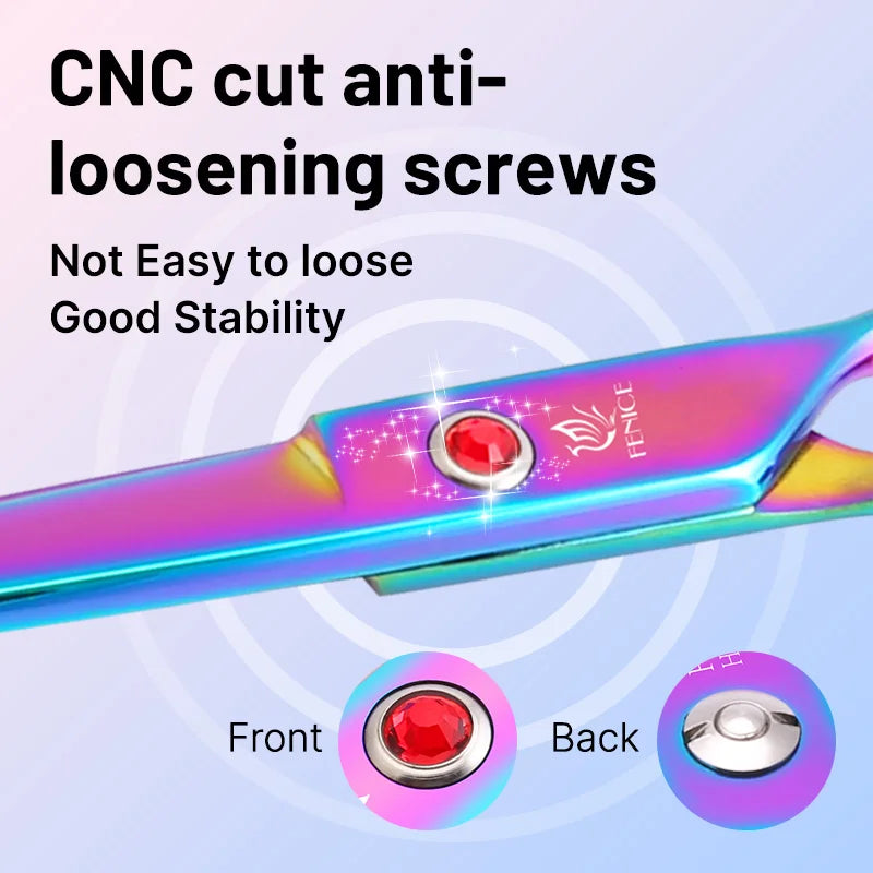 Fenice Rainbow Black Dog Grooming Scissors Shears Set