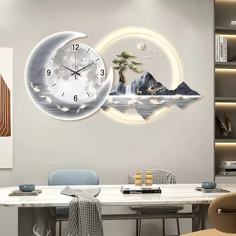Fashion Luxury Wall Clock Chinese Style Nordic Decor Silent