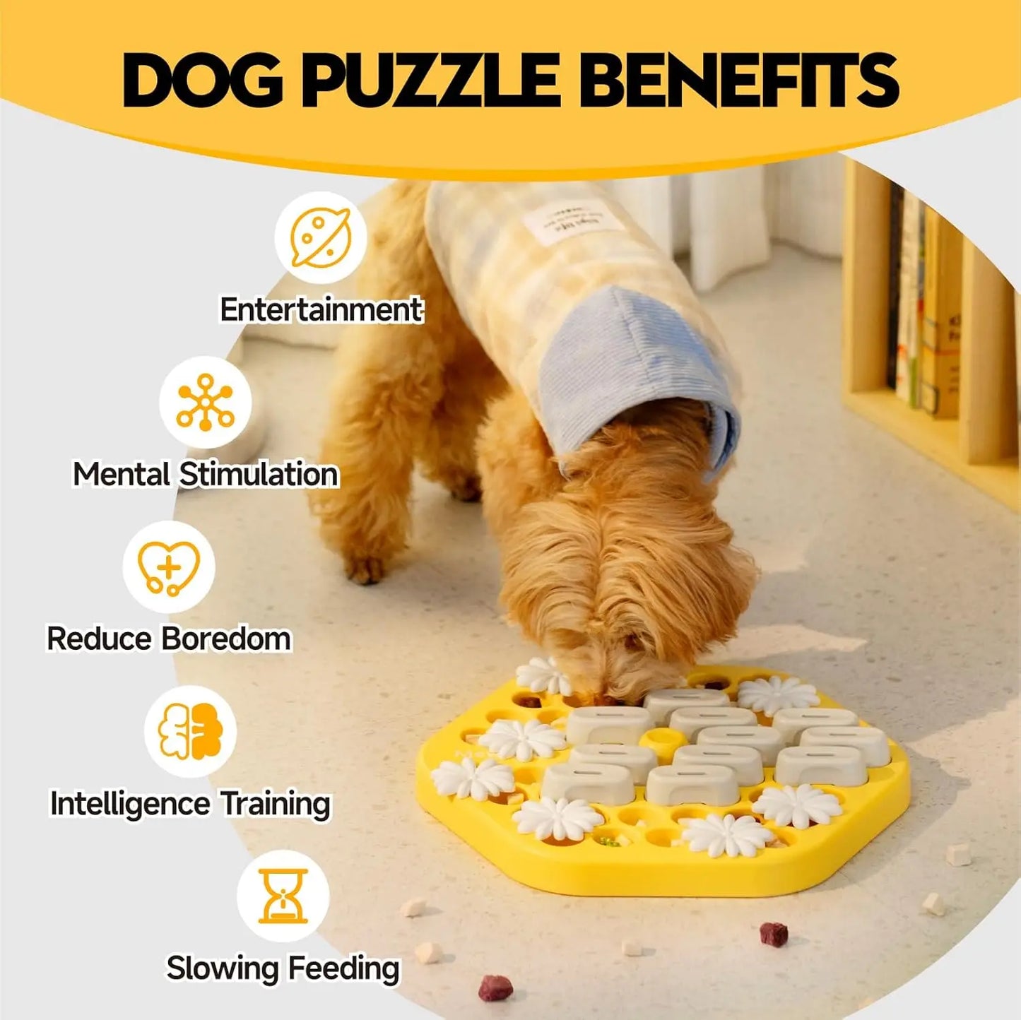 MEWOOFUN Dog Puzzle Toy Slow Feeder Level 3 Interactive Game