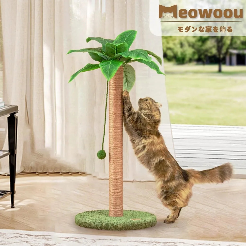 New 33 Inch Tall Cat Scratching Post with Hanging Ball
