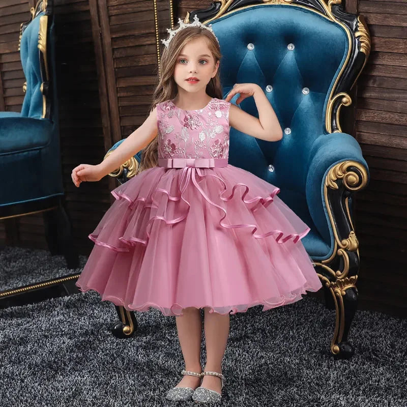 ElvesNest Flower Girl Dress Lace Sleeveless Party Dress