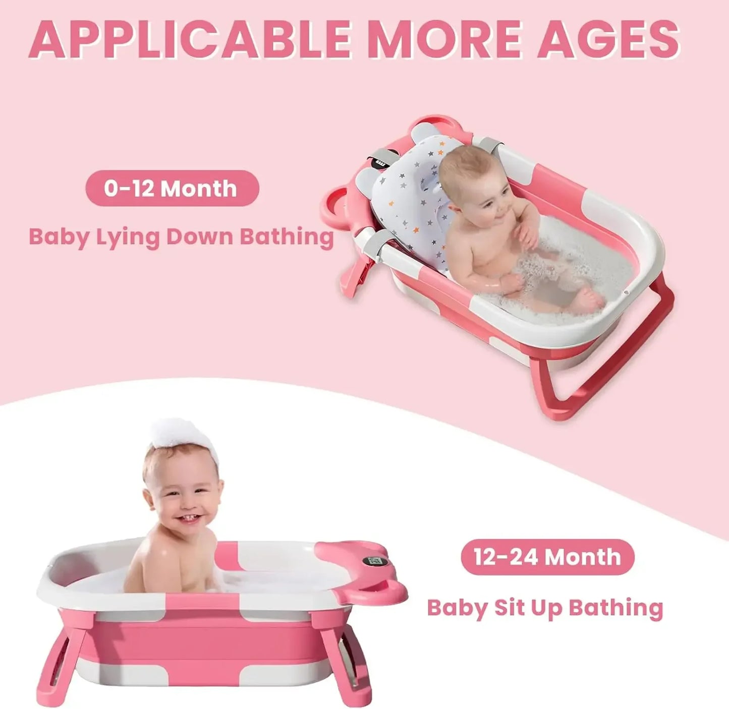 UBRAVOO Newborn Baby Bath Tub With Real Time Temperature Monitoring