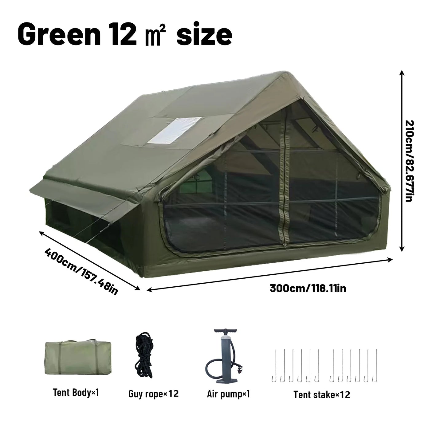 Pakicetus Inflatable Tent With Skylight Quick Setup Pump
