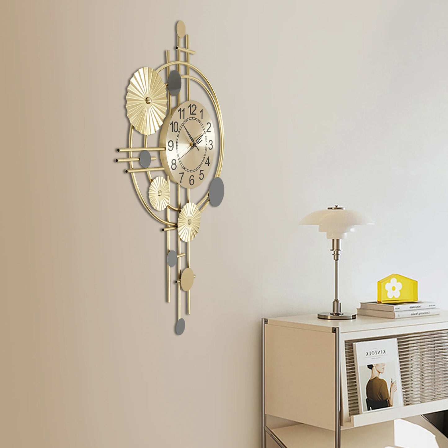 Decorative Wall Clock Silent Non Ticking Modern Finish For Living Room