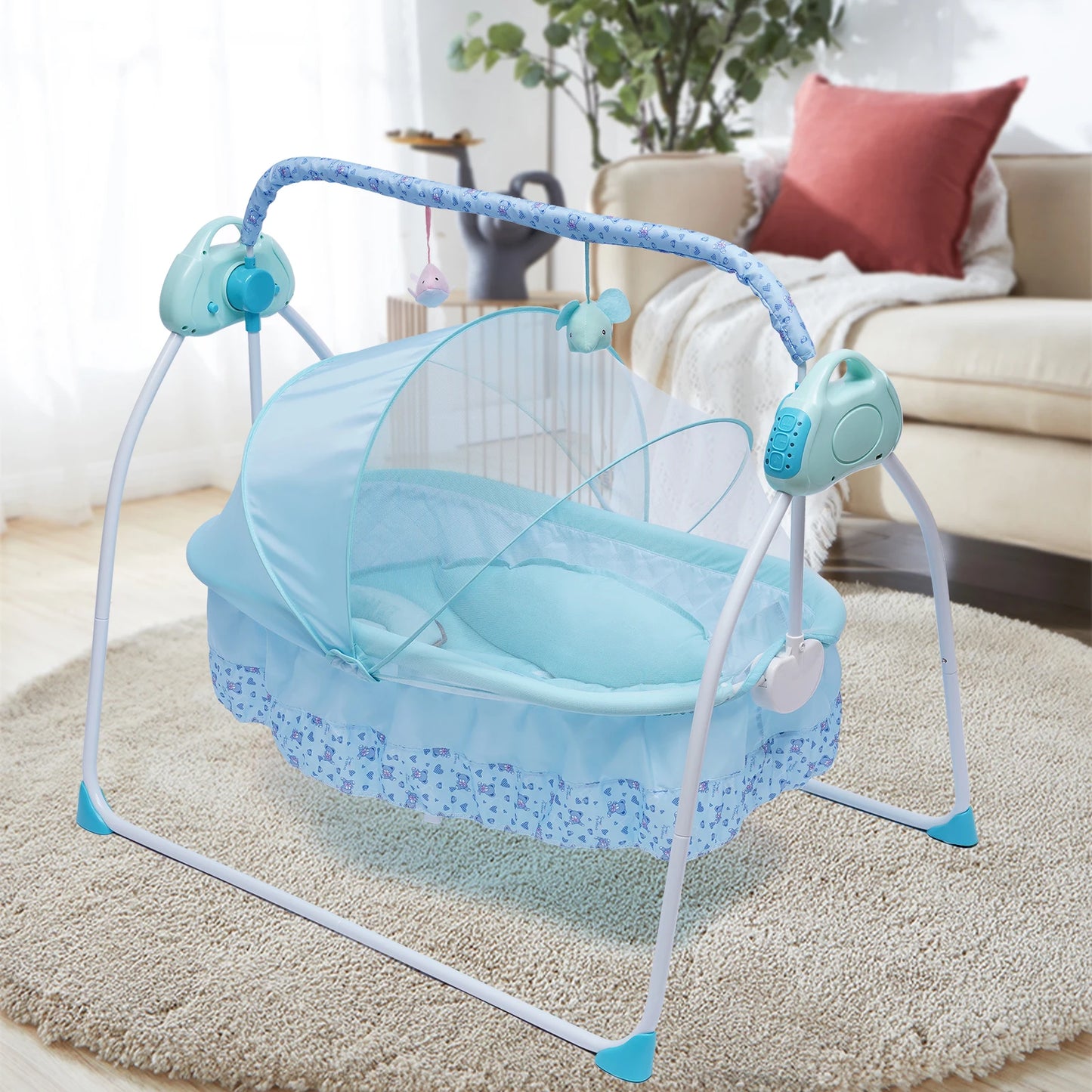 Electric Baby Cradle Auto Swing Rocker Bluetooth Music