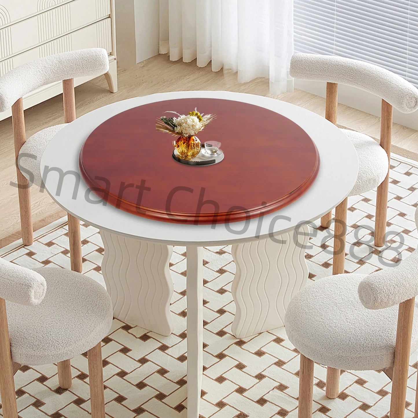 70cm Wood Lazy Susan Round Dining Table Spinner Organizer