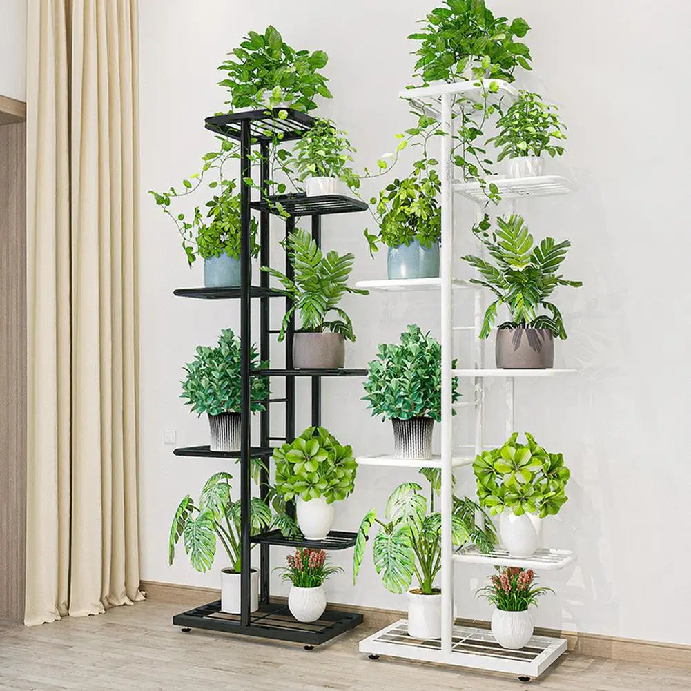 8 Tier Metal Plant Stand With Multi Pot Holder Shelves
