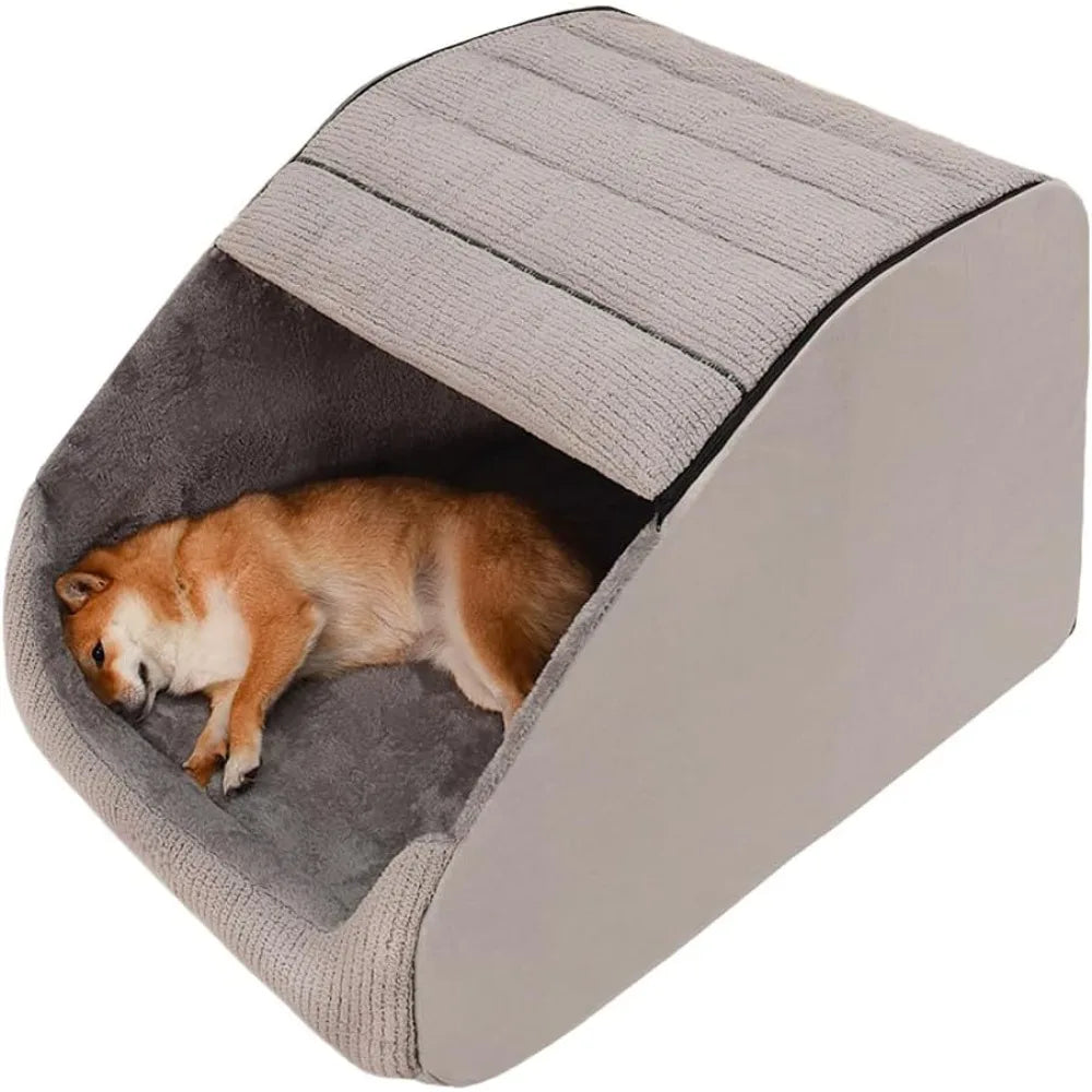 Cozy Dog Bed House Indoor Memory Foam Plush Cave Cushion