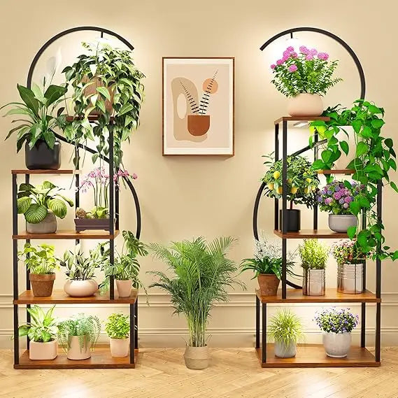 Tall Indoor Plant Stand With Grow Lights 67 Inch Shelf