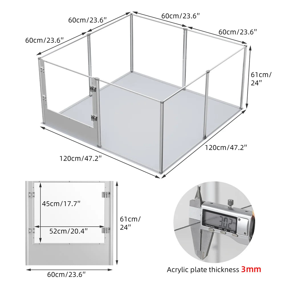 Extra Large Dog Playpen Acrylic Enclosure for Pets