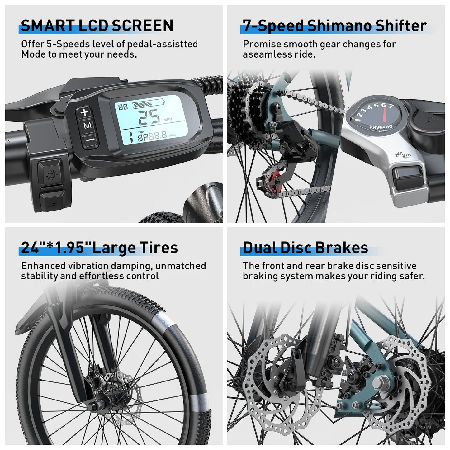 26 Inch Electric Mountain Bike 500W Motor 21 Speed Ebike
