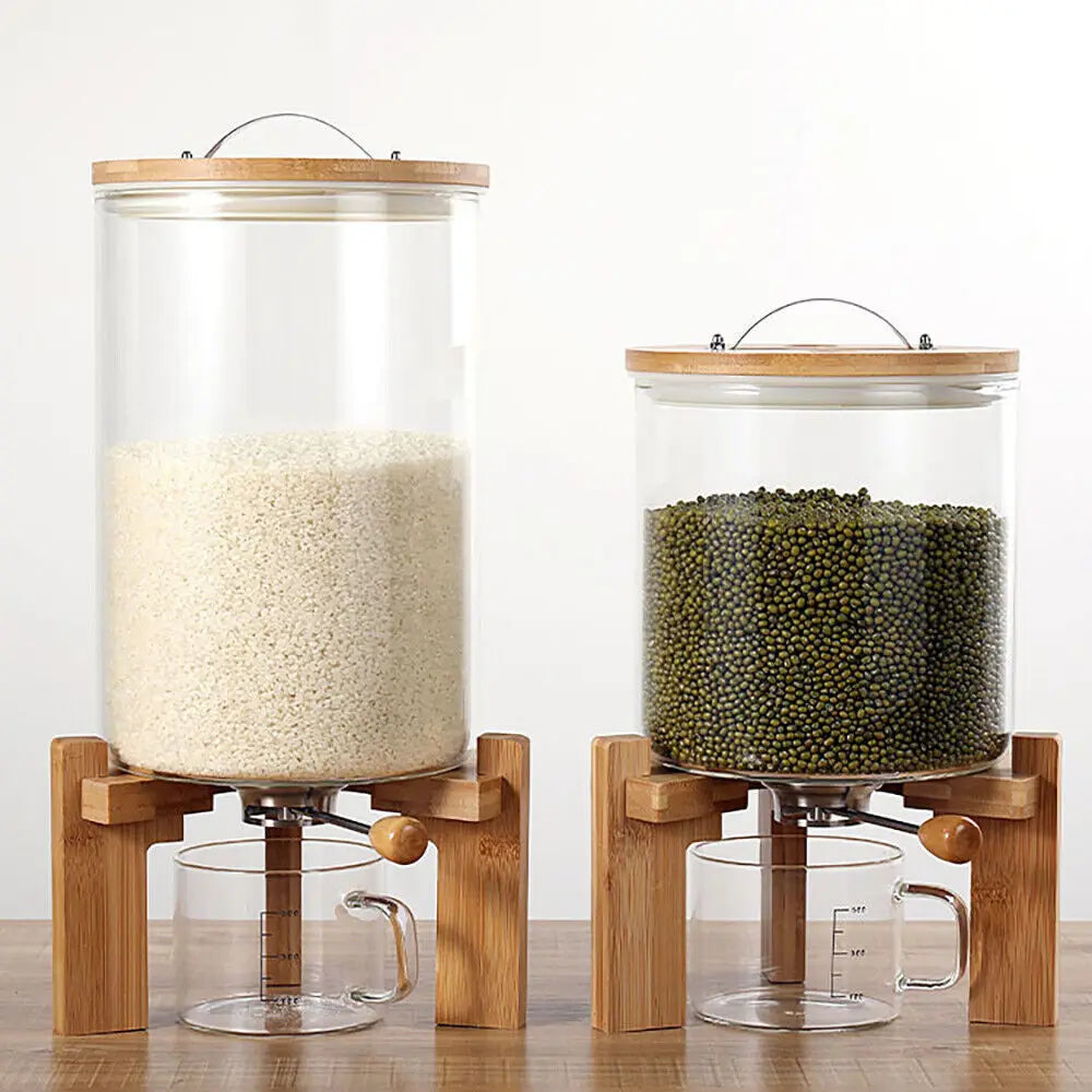 Hign-concerned Glass Rice Dispenser And Cereal Storage Container For Kitchen