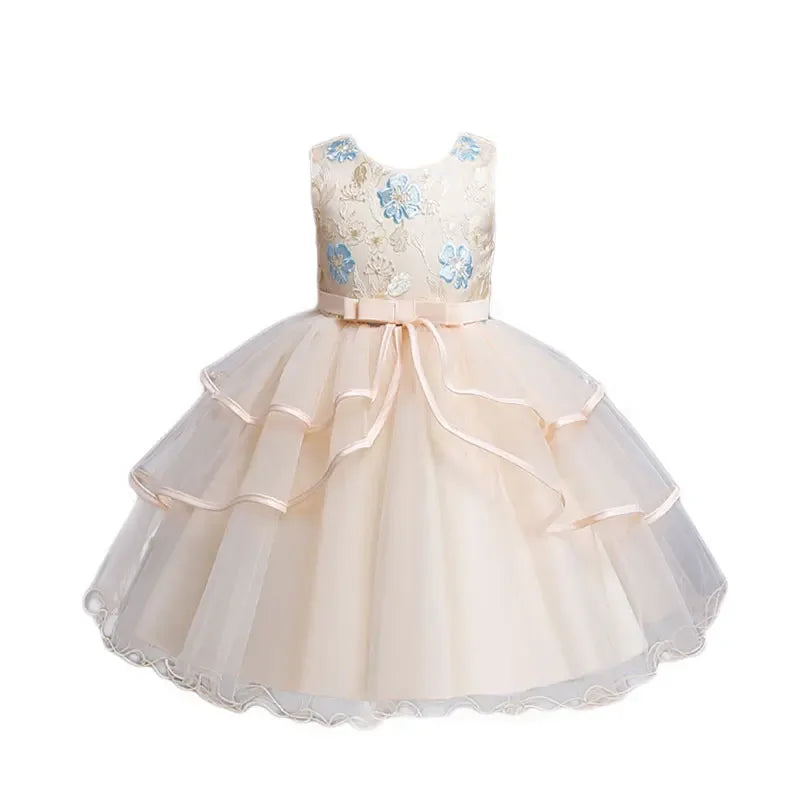 ElvesNest Flower Girl Dress Lace Sleeveless Party Dress