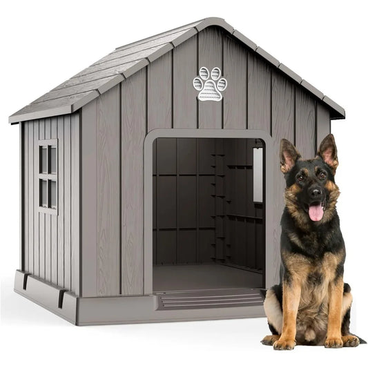 Outdoor Indoor Weatherproof Resin Dog Kennel With Air Vents