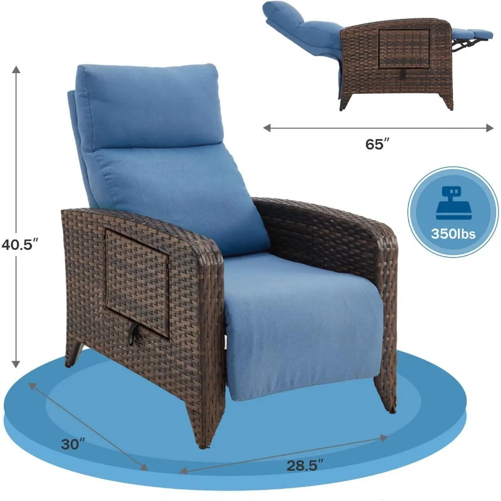 Upgraded Outdoor Recliner Chair with Adjustable Footrest