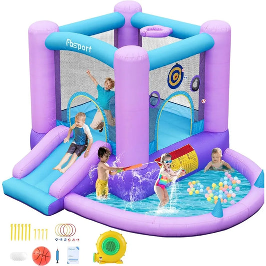 Design Inflatable Bounce House Galaxy Theme Castle With Slide