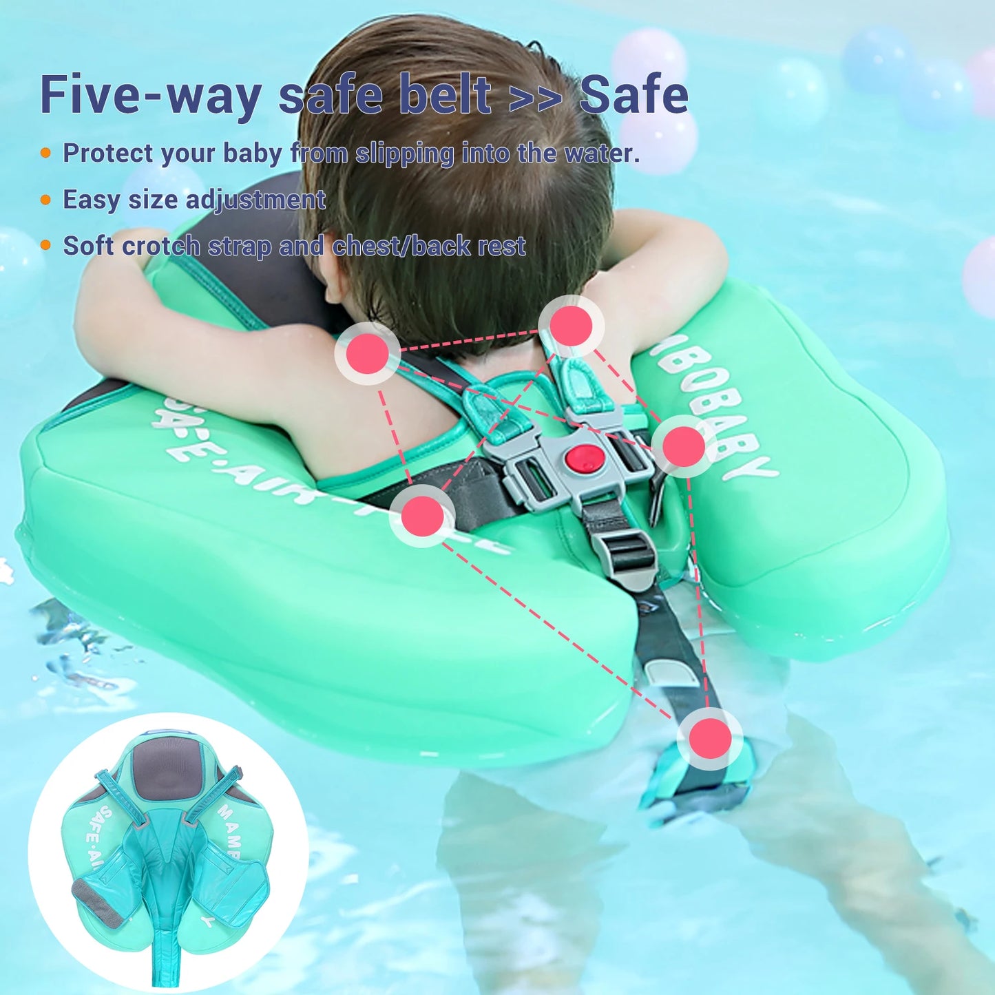 Mambobaby Baby Float with Sunshade for Safe Pool Fun