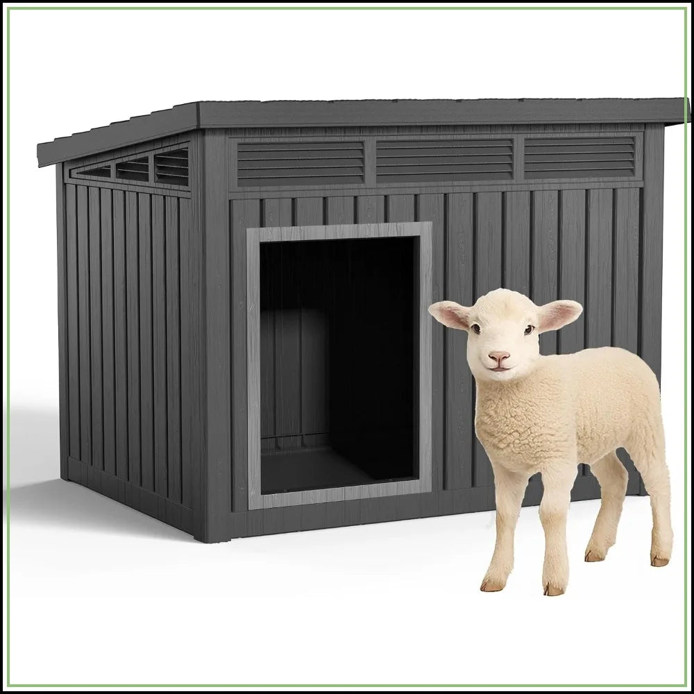 All-Weather Resin Dog House Durable Outdoor Kennel