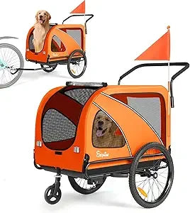 Dog Bike Trailer and Stroller for Pets Up to 88 Pounds