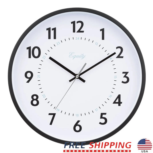 14 Inch Quartz Clock Dual Time Easy Setup Battery Operated