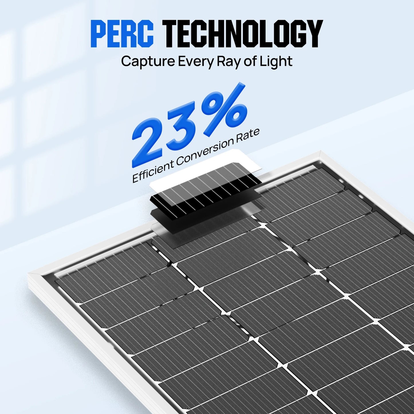 ECO－WORTHY 100W Bifacial Mono Solar Panel for RVs Anywhere
