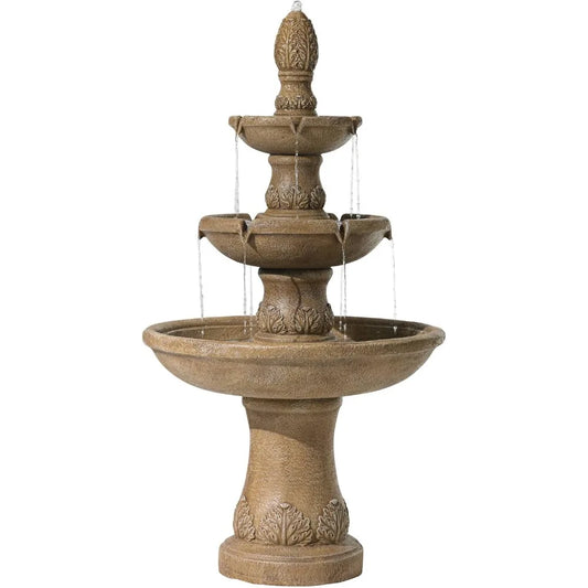 Domanico Italian Outdoor 3 Tier Bubbler Fountain 57 Inch