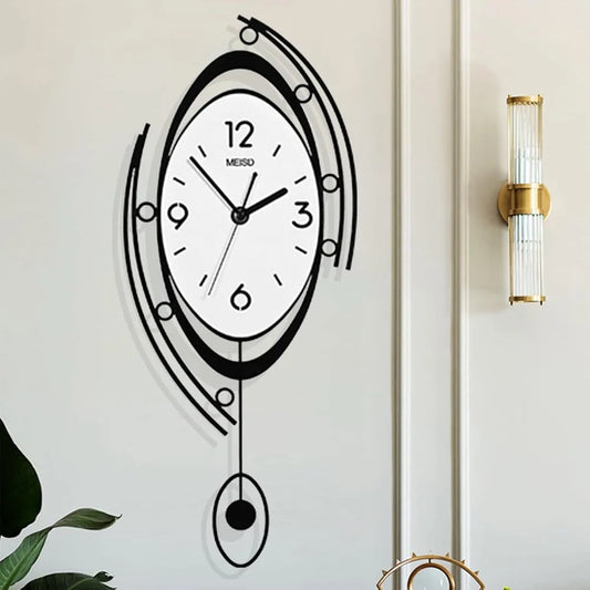 Large Silent Pendulum Wall Clock 23 Inch Living Room Decor