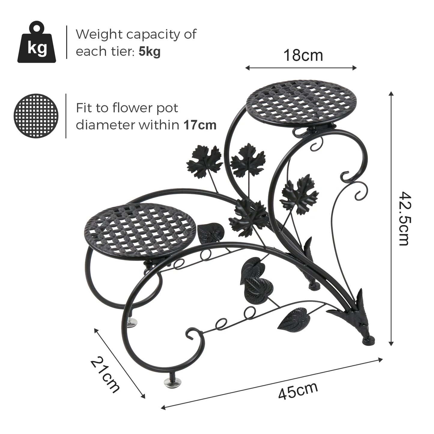 4 Tier Potted Flower Stand Indoor Outdoor Plant Holder