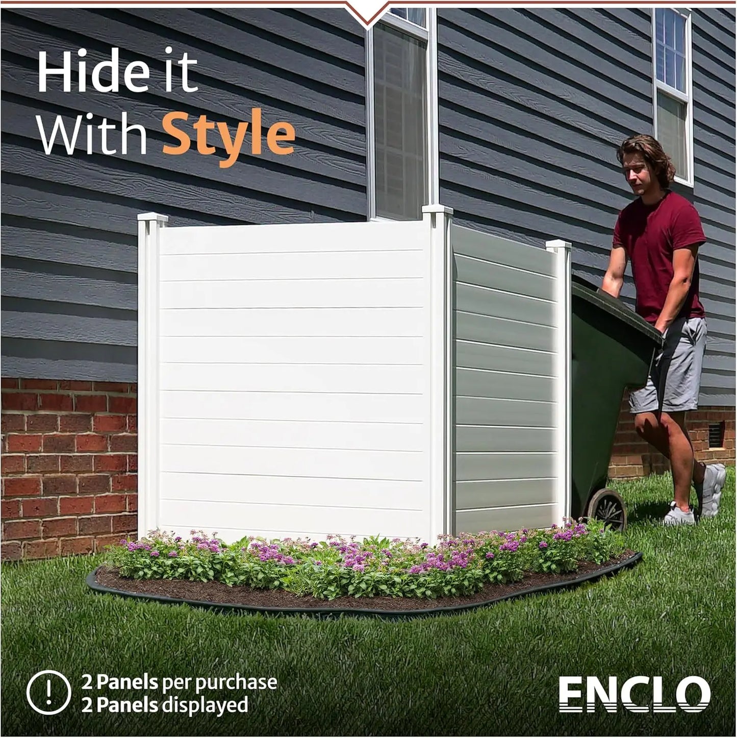 No Dig Enclo Premium White Vinyl Privacy Screen 4ft Panels