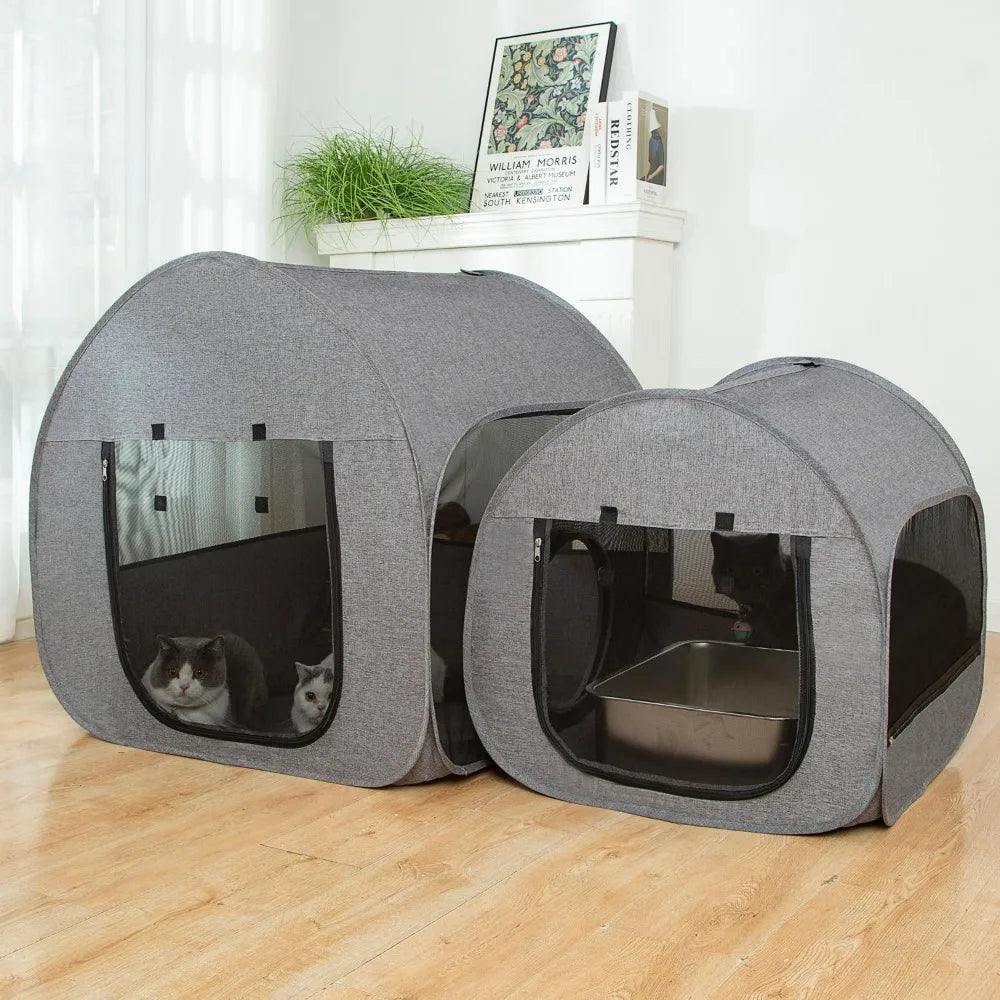 Foldable Cat Playpen For Recovery And Postoperative Care