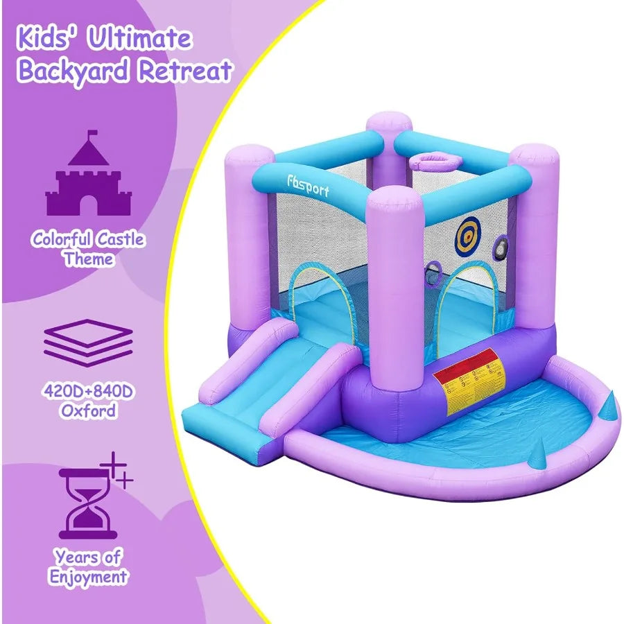 Design Inflatable Bounce House Galaxy Theme Castle With Slide