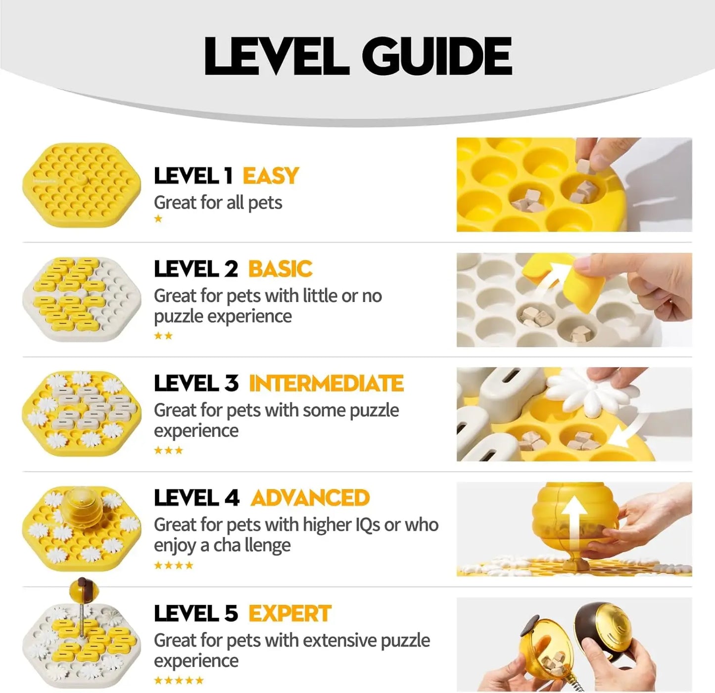 MEWOOFUN Dog Puzzle Toy Slow Feeder Level 3 Interactive Game