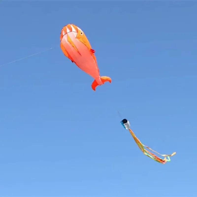 Whale Dolphin Single Line Kite With Long Tail For Outdoor Flying