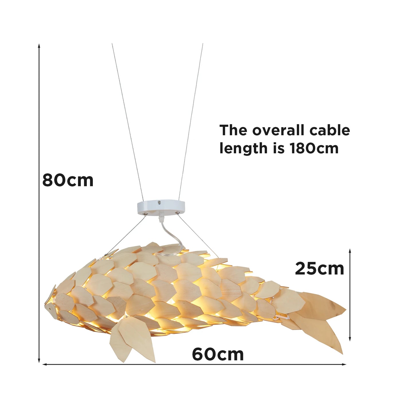 Fish Shape Wood Ceiling Pendant Lamp Handwoven Restaurants