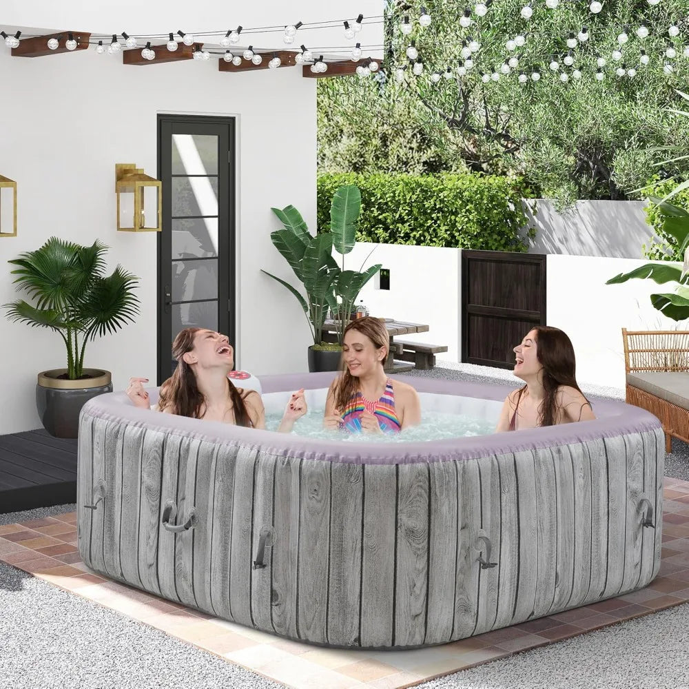 Inflatable Square Hot Tub Spa Portable 4-6 Person Jets