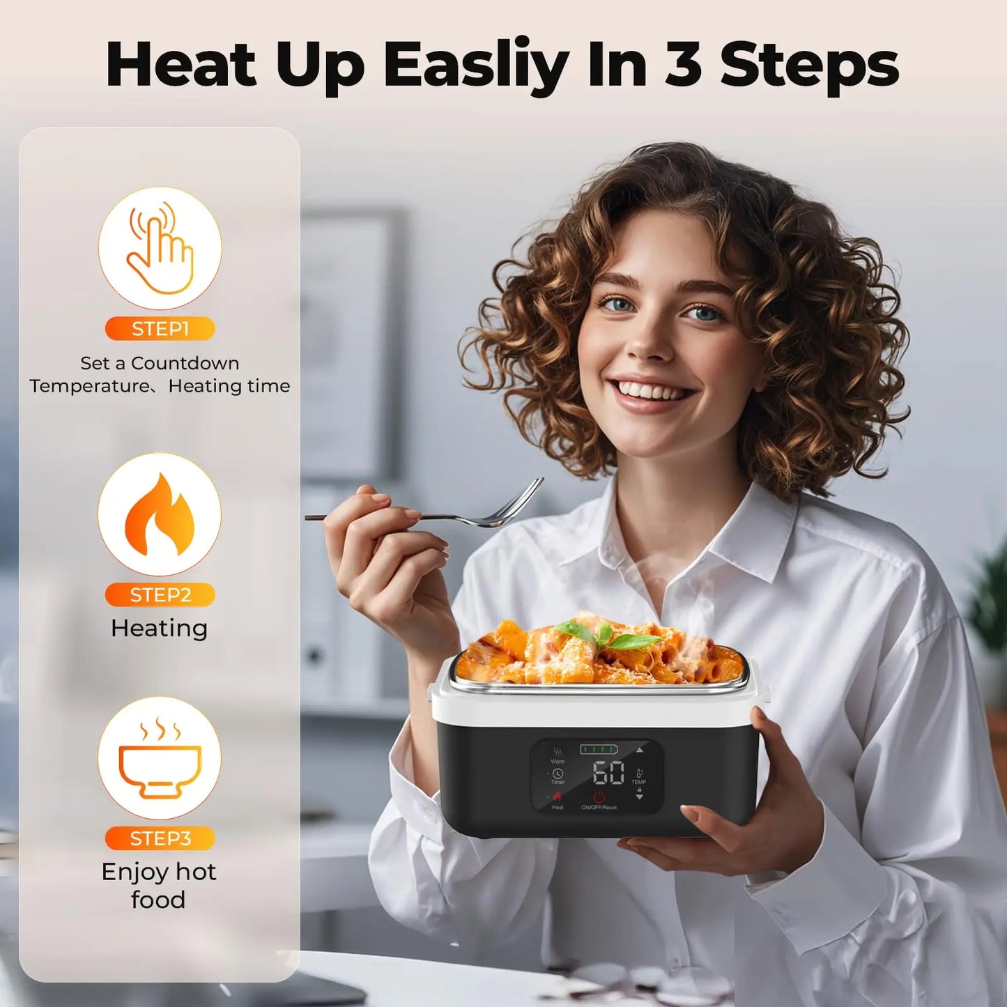 Wireless Insulated Lunch Box With Built In 8000mAh Battery