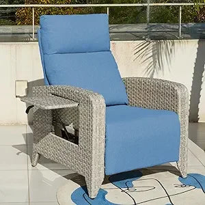 Upgraded Outdoor Recliner Chair with Adjustable Footrest