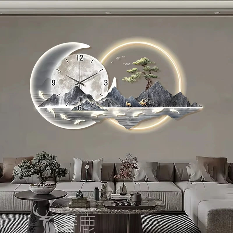 Fashion Luxury Wall Clock Chinese Style Nordic Decor Silent