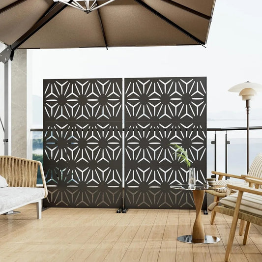 Outdoor Privacy Screen 72 Inch Modern Geometric Panels