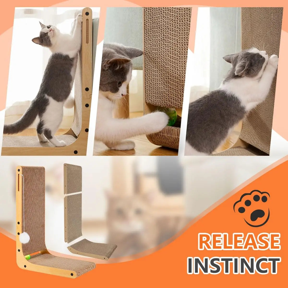 L Shape Cat Scratcher Pad for Happy Indoor Cats