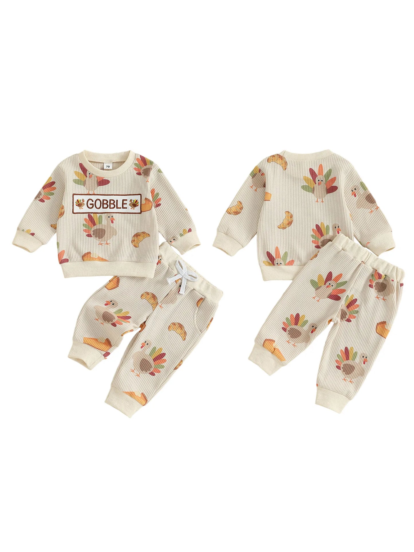 Baby Girl Christmas Outfit Set Reindeer Print Long Sleeve