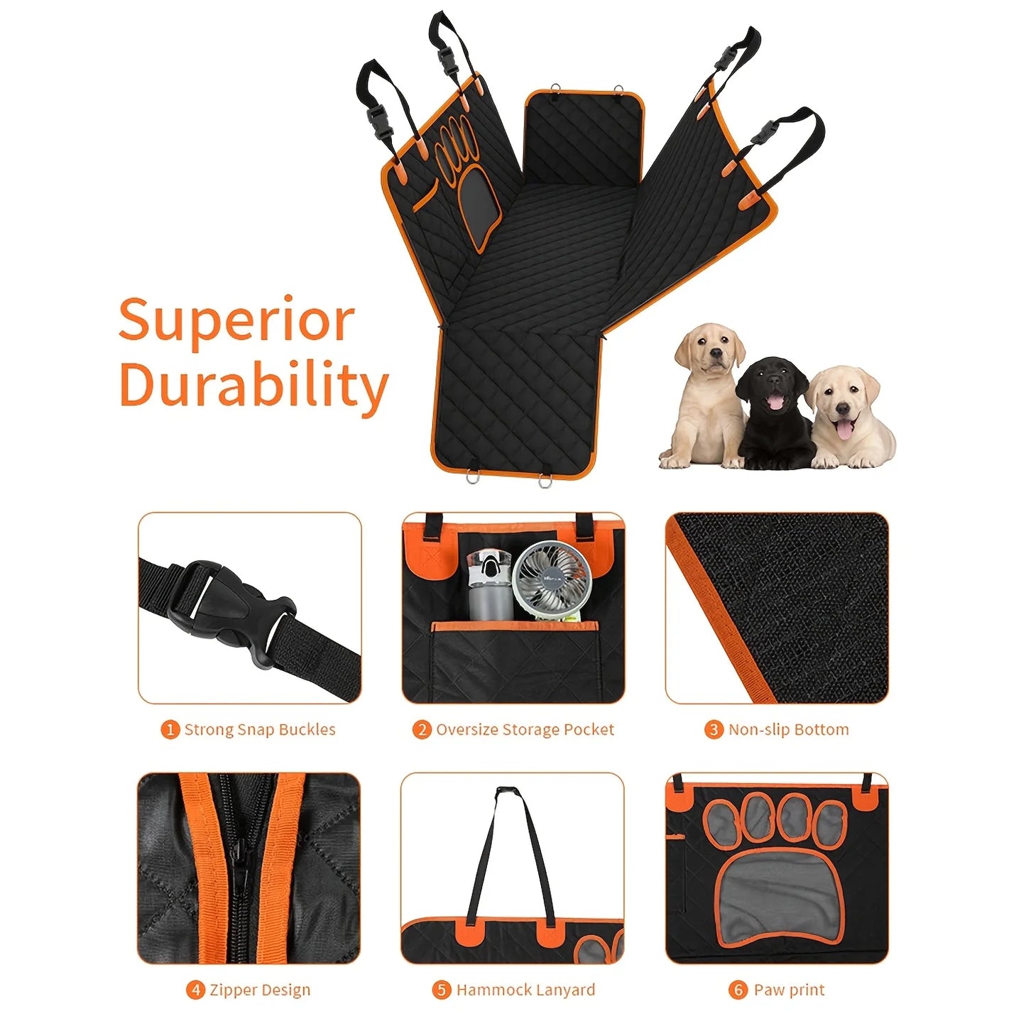 NONECN Dog Seat Cover Hammock Heavy Duty Scratch Resistant