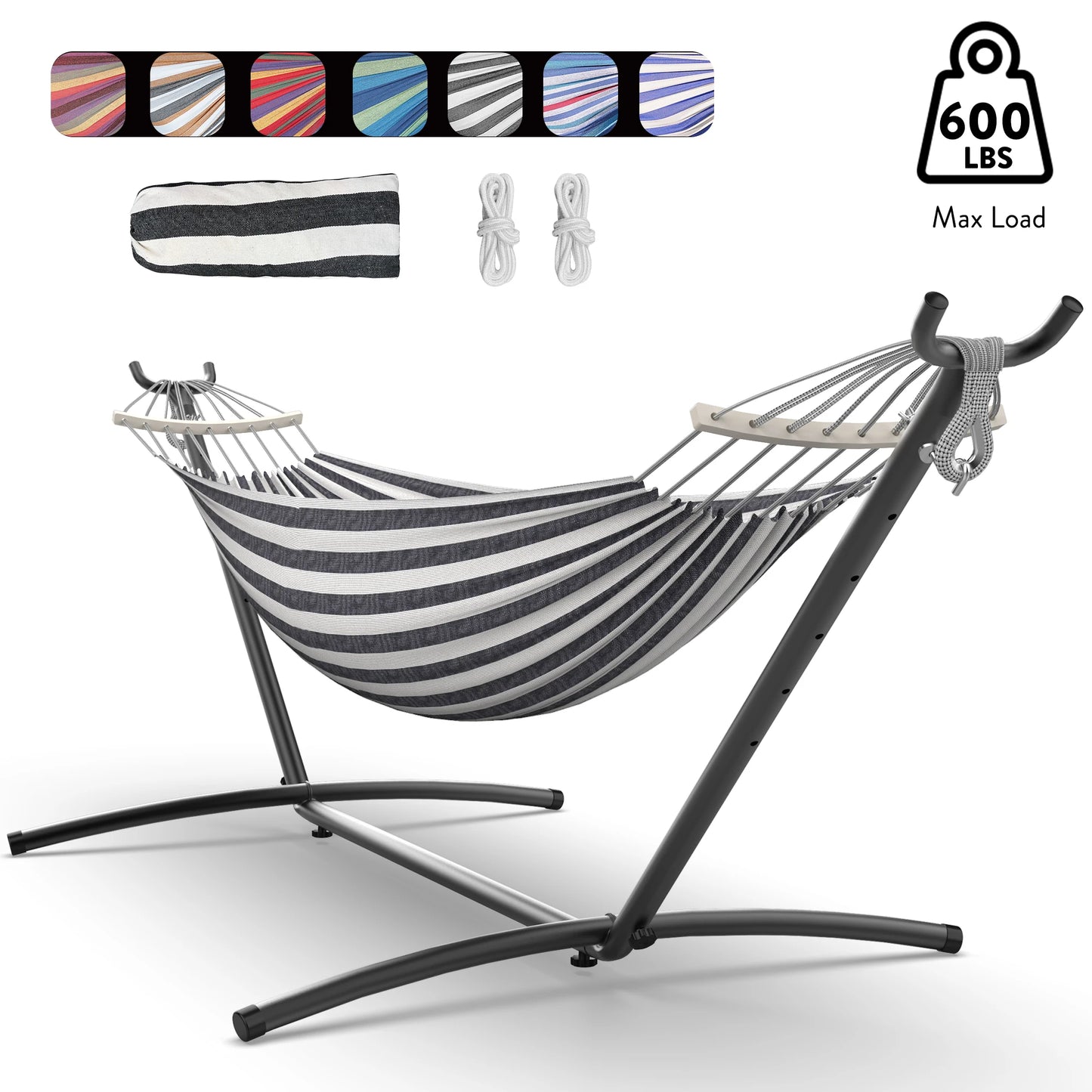 Gyroor Adjustable Stand Hammock 600lb Capacity Outdoor Bed With Storage