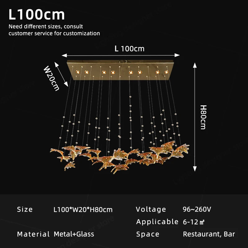 Yingxuan Dining Area Glass Pendant Lamp LED Chandelier
